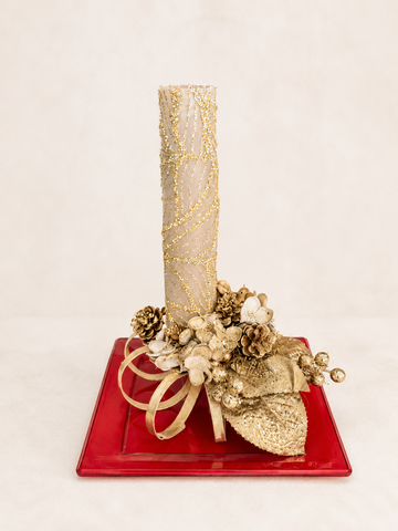 Golden Candle Arrangement