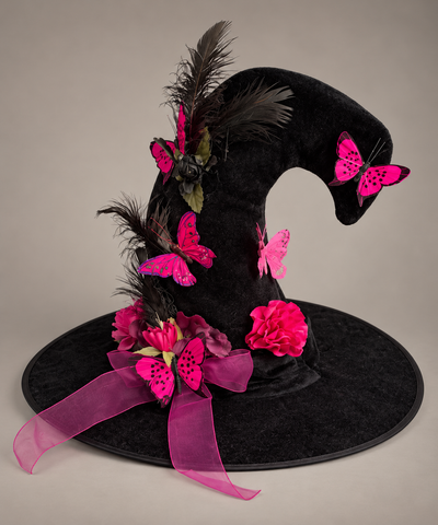 Pink Butterfly Witch Hat