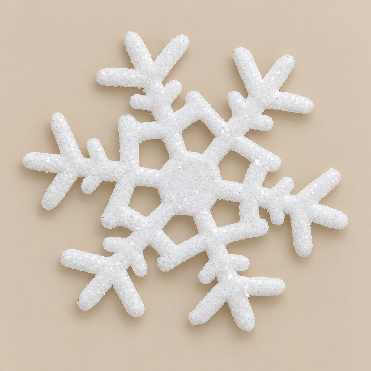White Glitter Snowflake Ornament