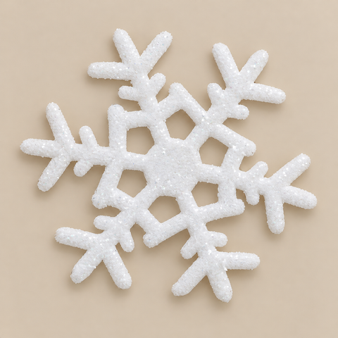 White Glitter Snowflake Ornament