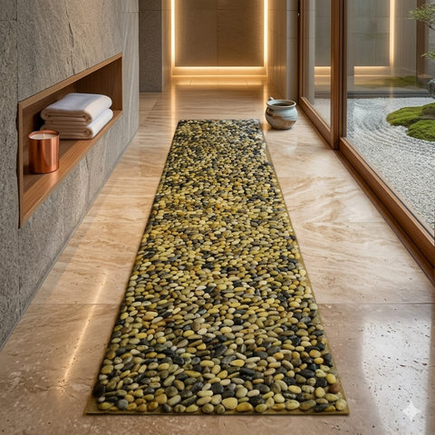 Earth-Tone Stone Heat-Resistant Runner