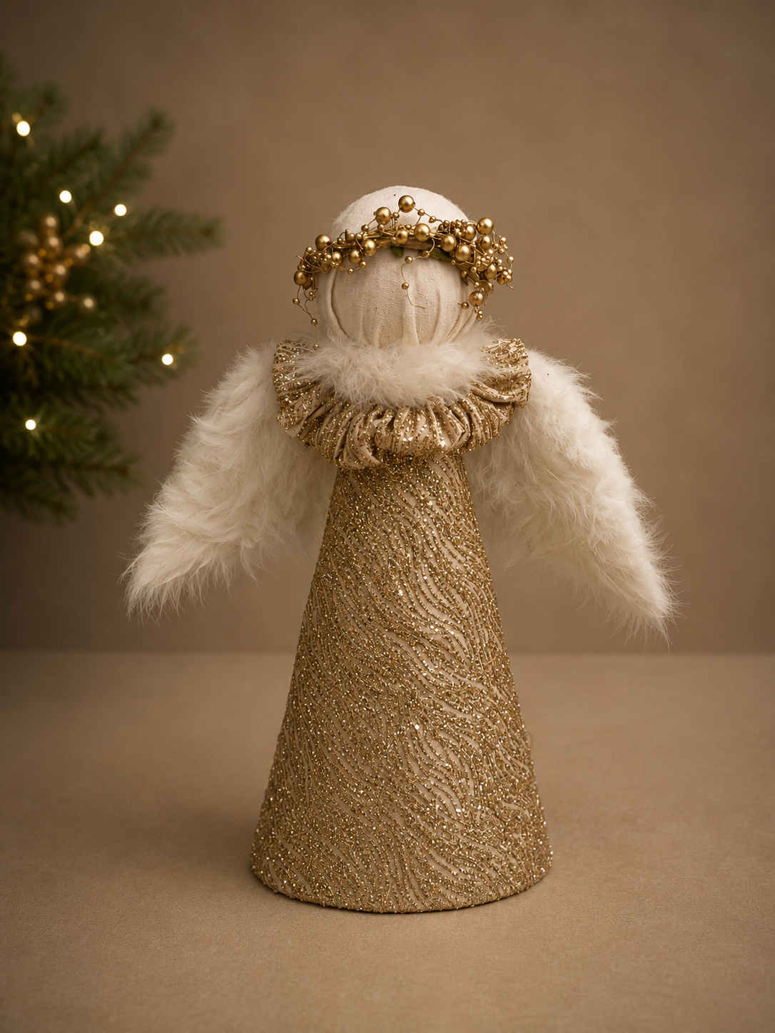Golden Angel Christmas Figure
