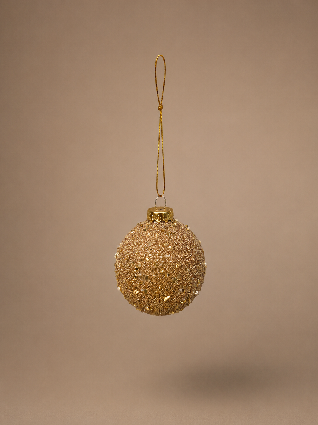 Gold Beaded Christmas Bauble