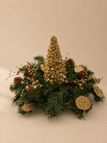 Golden Tree Christmas Centerpiece