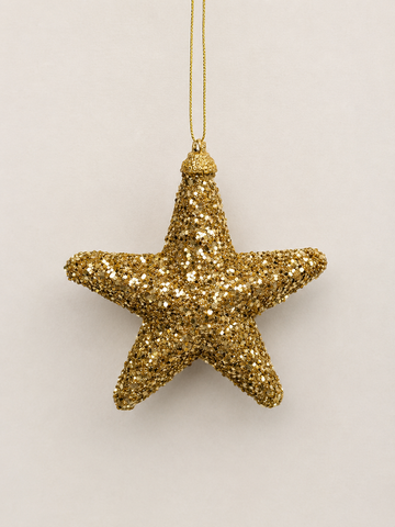 Gold Glitter Star Ornament