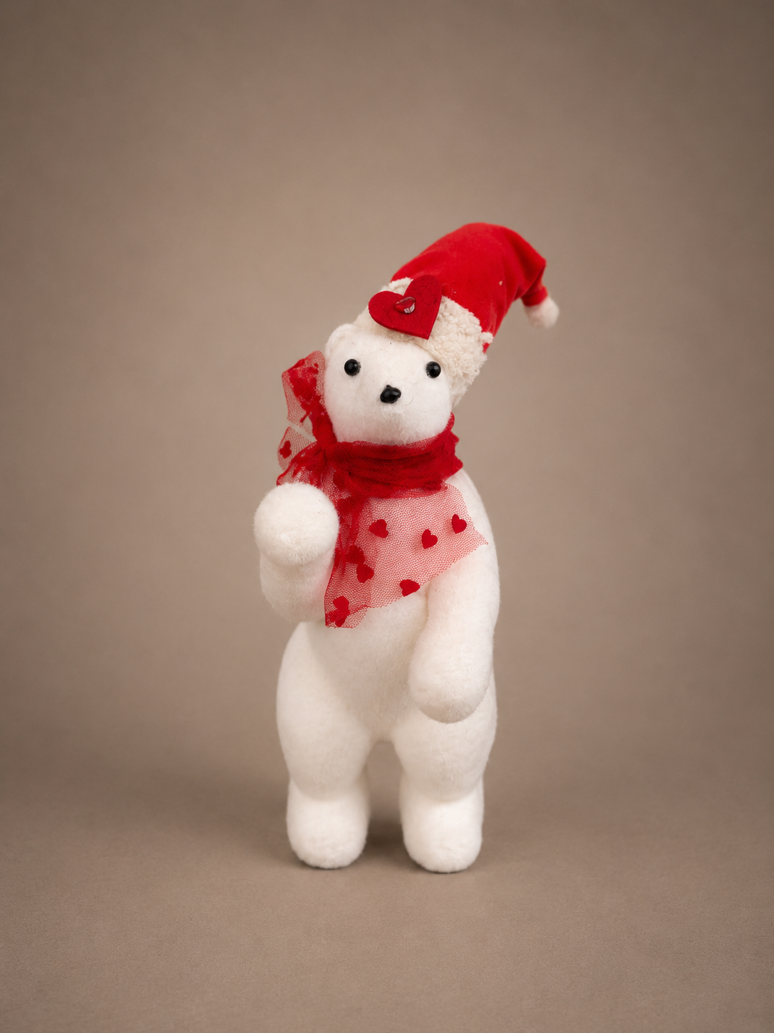 Christmas Polar Bear with Heart Scarf Ornament
