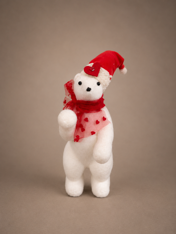 Christmas Polar Bear with Heart Scarf Ornament