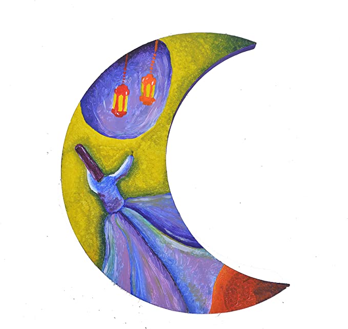Ramadan Wooden Crescent 32 x 13 cm