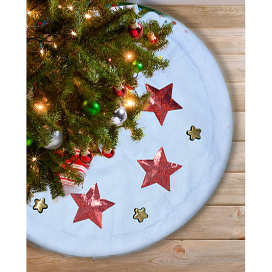 Christmas Tree Skirt - Red & White