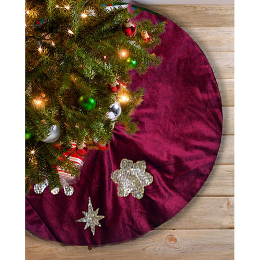 Christmas Tree Skirt - Burgundy