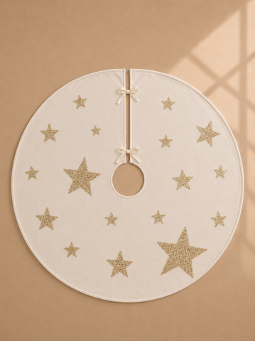 Gold Star Christmas Tree Skirt