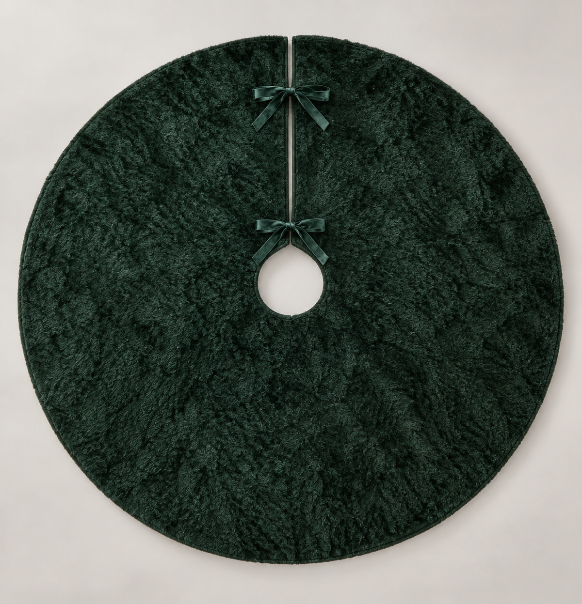 Green Plush Christmas Tree Skirt