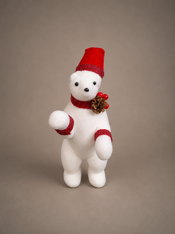 Christmas Polar Bear with Red Hat Ornament