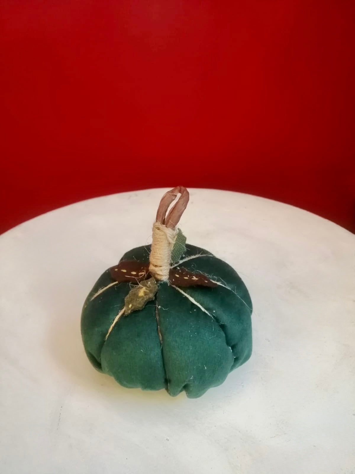 Small green velvet Halloween pumpkin