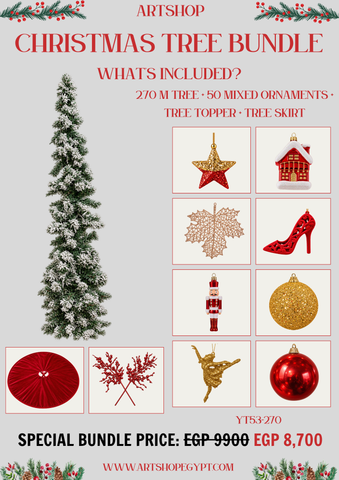 Scarlet Frost Christmas Tree Bundle – 2.70m (Without Lights)