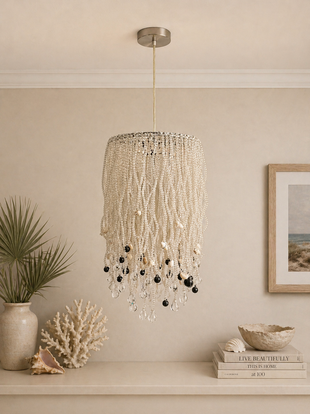 Beaded Shell Chandelier