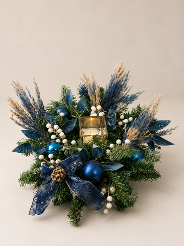 Midnight Blue Christmas Centerpiece