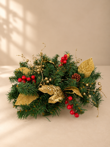Red Berry & Gold Christmas Centerpiece