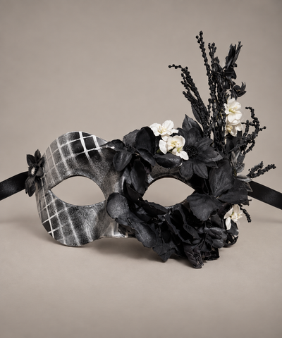 Black Floral Masquerade Mask