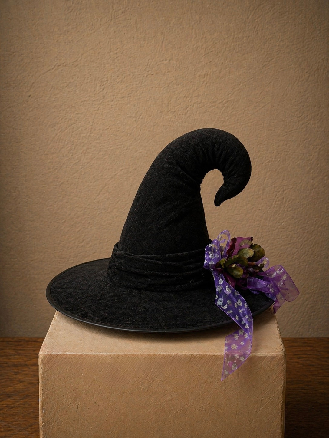 Witch Hat with Purple Ribbon
