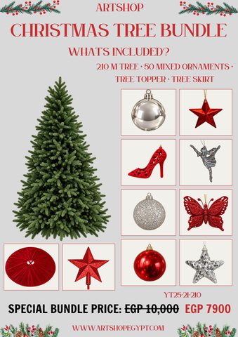 Ruby & Silver Christmas Tree Bundle – 2.10m (Without Lights)