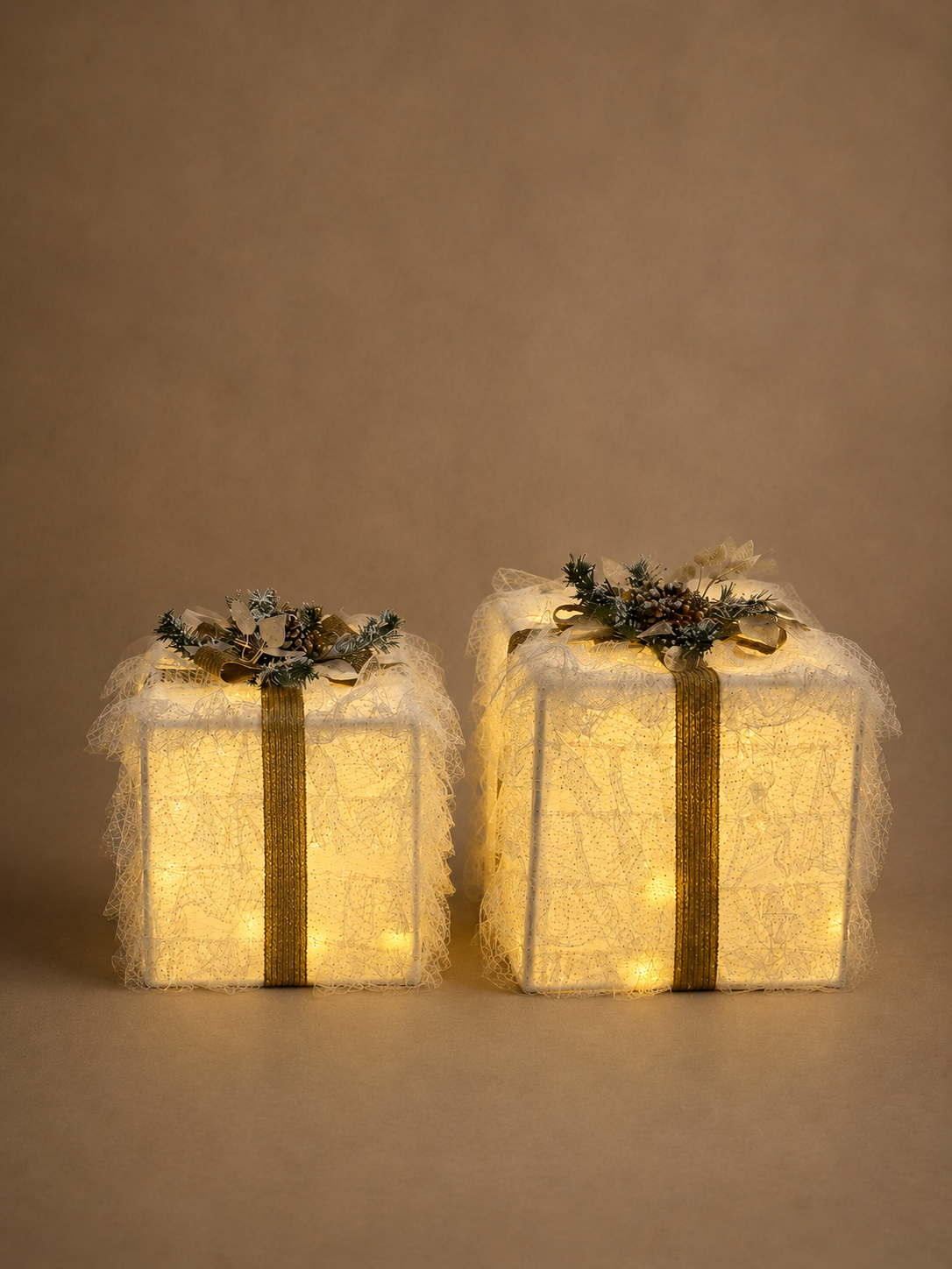 Golden Gift Box Lights