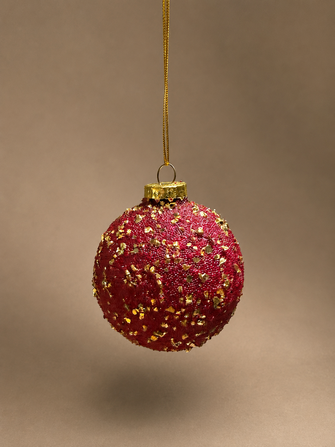 Red & Gold Glitter Bauble