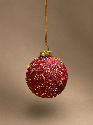 Red & Gold Glitter Bauble