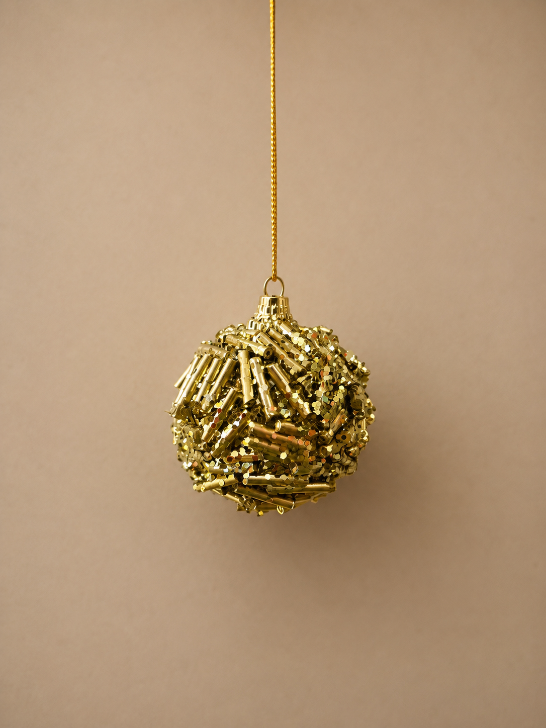 Gold Sequin Christmas Bauble