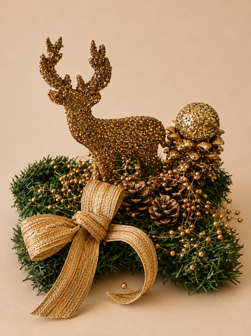 Gold Reindeer Christmas Centerpiece