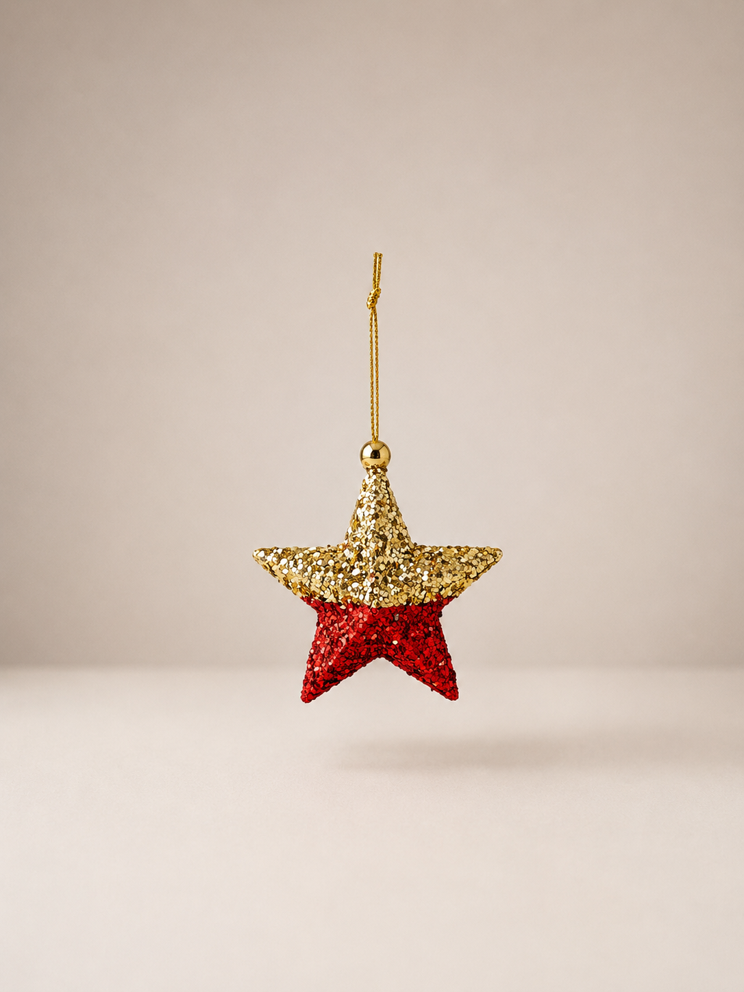 Red & Gold Glitter Star Ornament