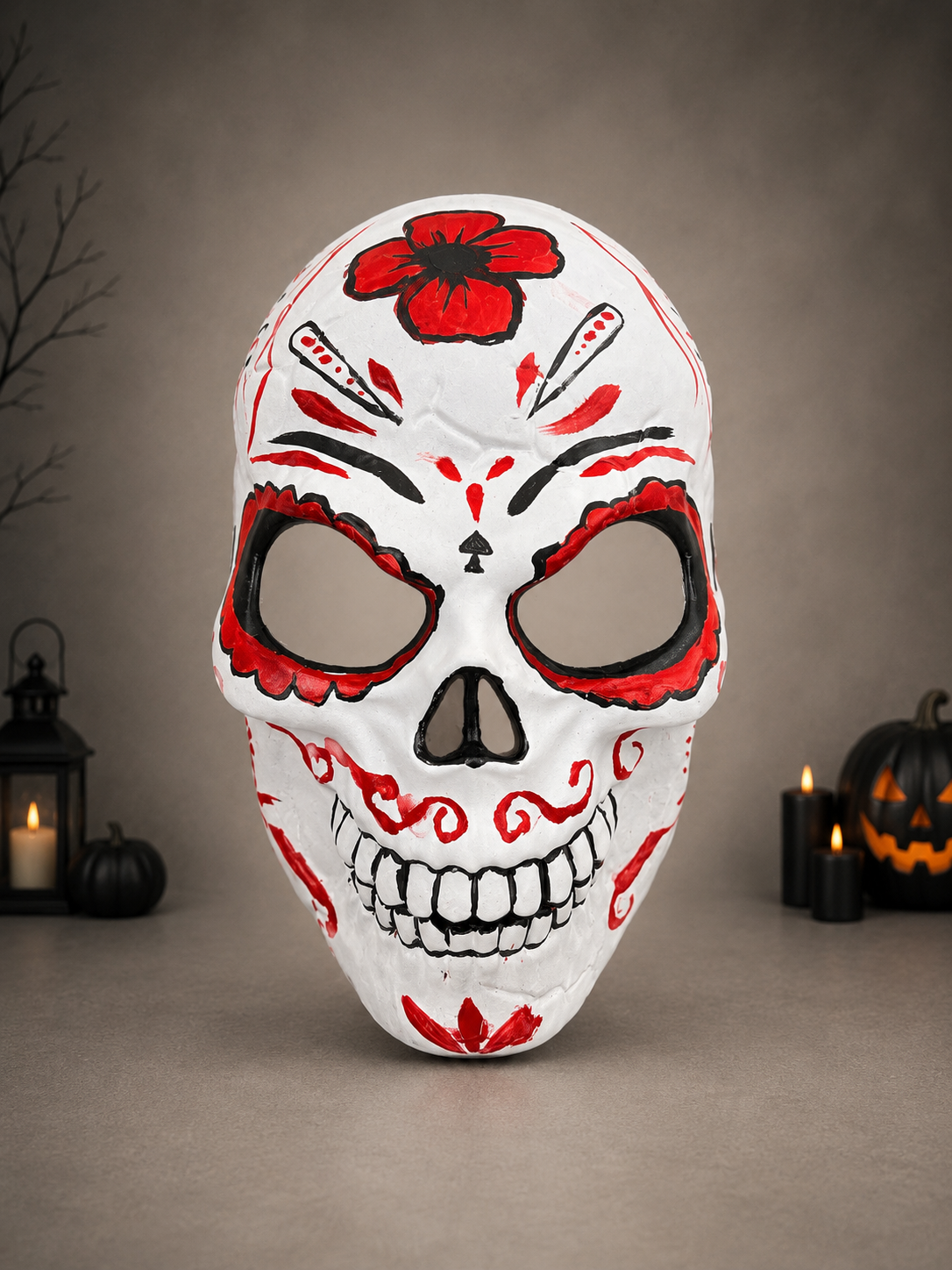 Skull Print Halloween Mask