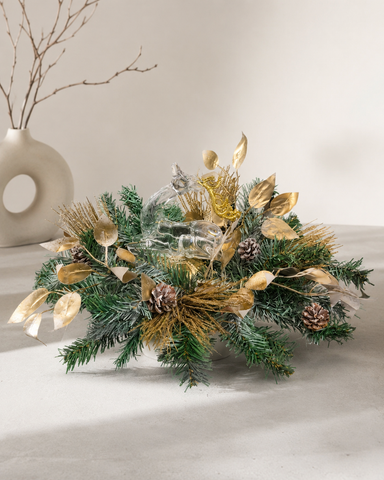 Golden Reindeer Centerpiece