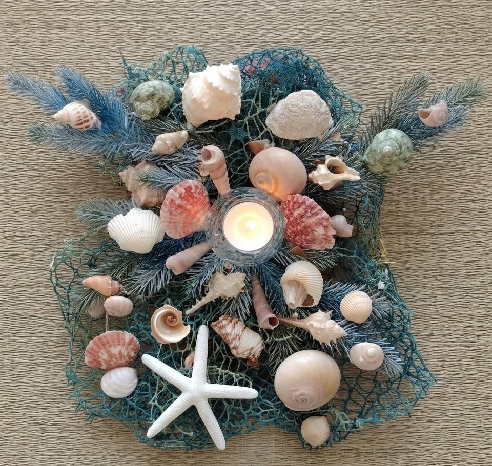 Coastal Shell Candle Centerpiece