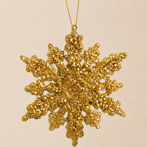 Gold Sequin Snowflake Ornament
