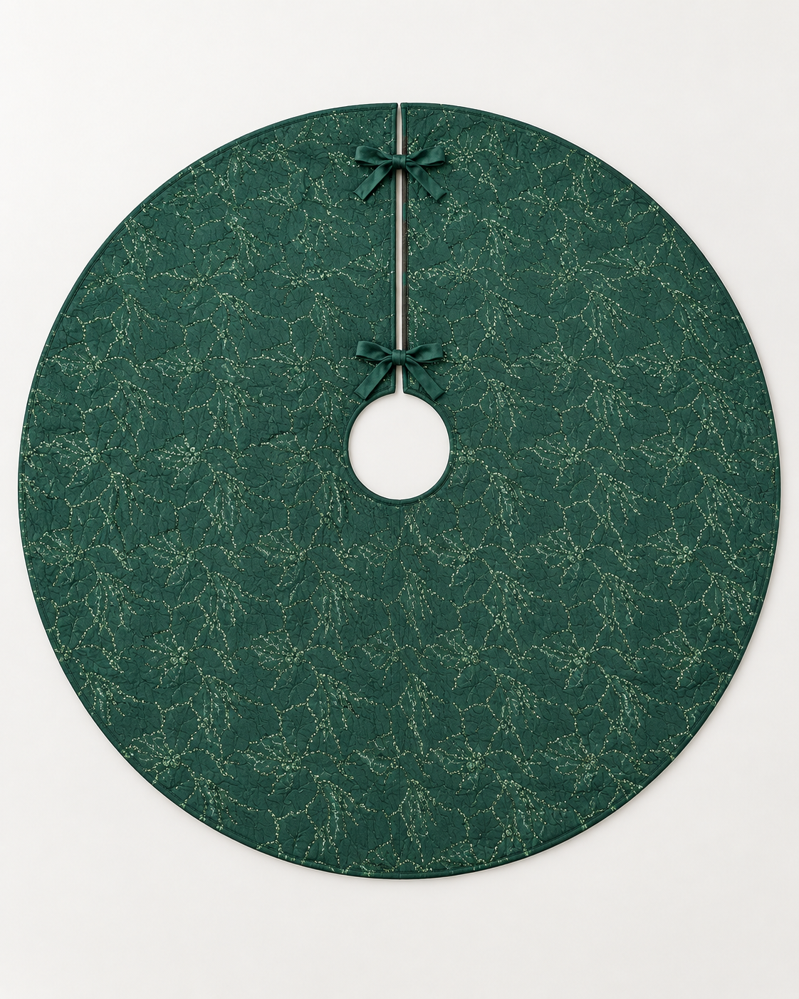 Green & Gold Lace Christmas Tree Skirt