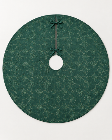 Green & Gold Lace Christmas Tree Skirt