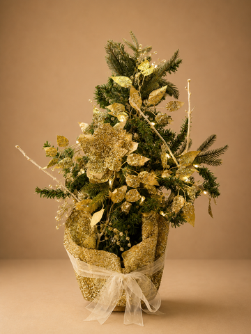 Gold Light-Up Christmas Arrangement