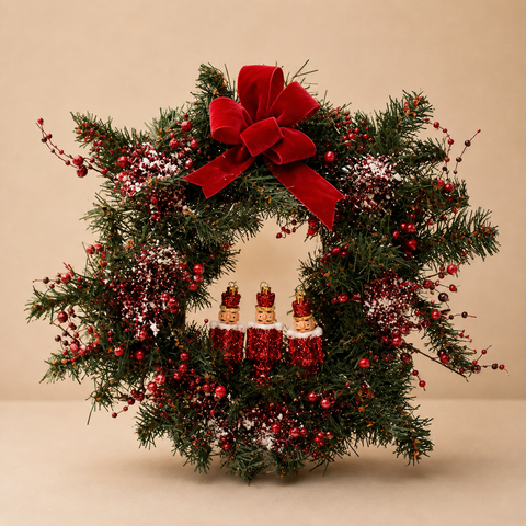 Gold Star Nutcracker Christmas Wreath
