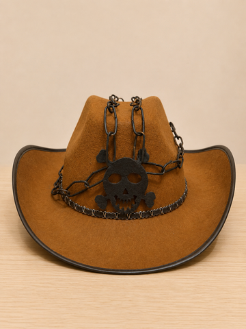 Skull Chain Cowboy Hat