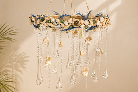 Coastal Crystal Shell Chandelier