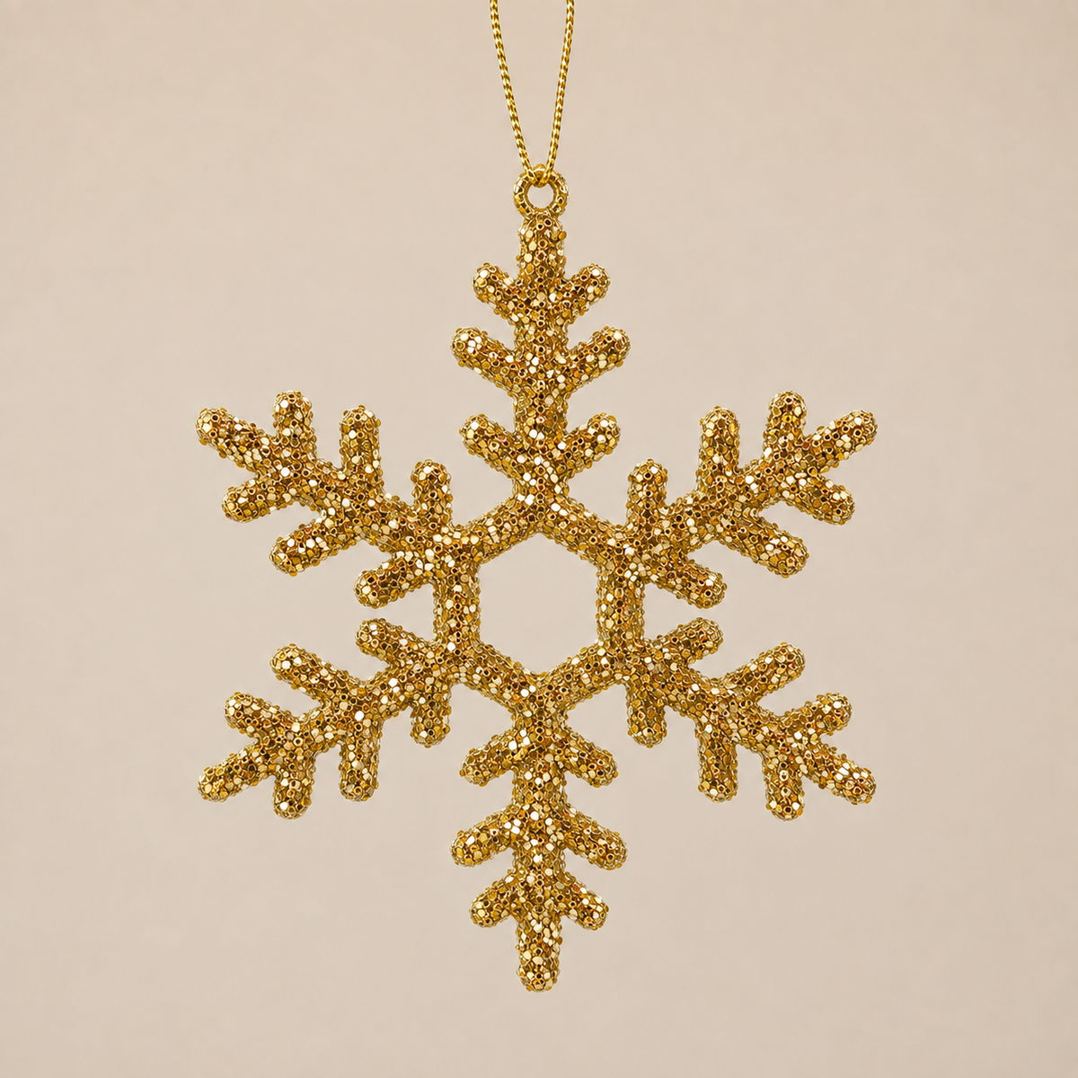 Gold Glitter Snowflake Ornament