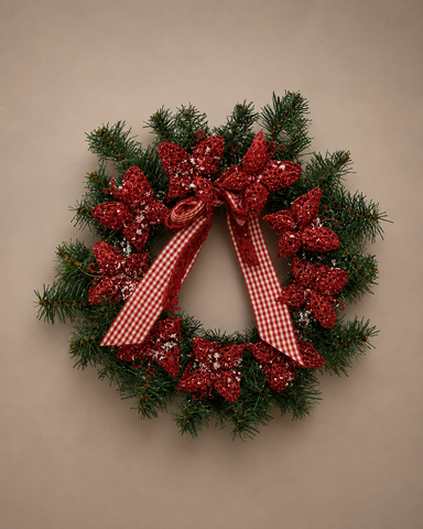 Red Butterfly Christmas Wreath
