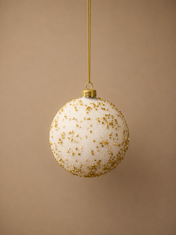 White & Gold Speckled Bauble