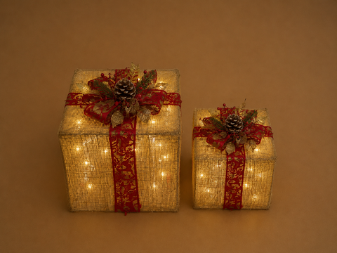 Gold Christmas Gift Box Lights