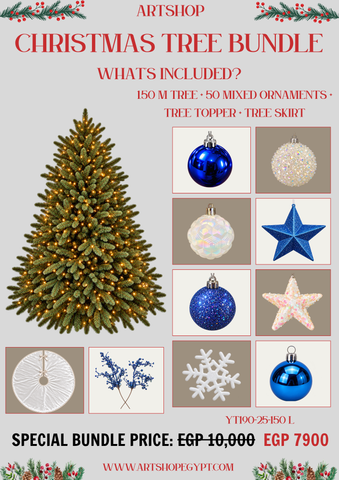 Midnight Blue Christmas Tree Bundle – 1.50m (With Lights)