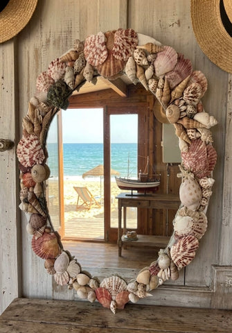 Blush Shell Statement Mirror