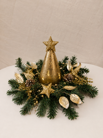 Gold Star Christmas Centerpiece