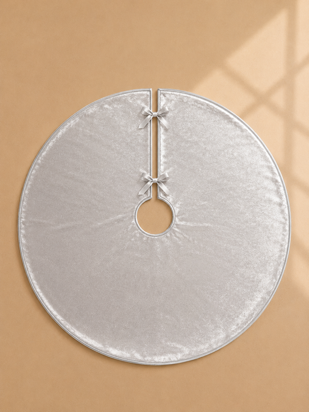 Silver Velvet Christmas Tree Skirt
