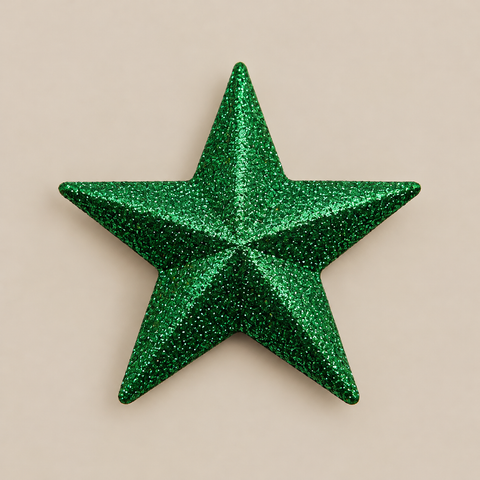 Green Glitter Star Ornament